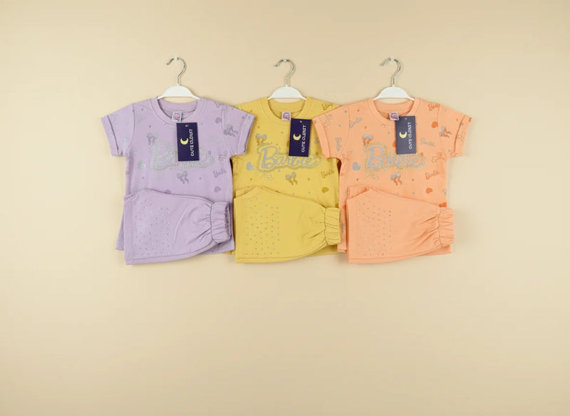 Barbie Printed Girls T-Shirt & Shorts Set