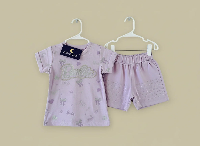 Barbie Printed Girls T-Shirt & Shorts Set