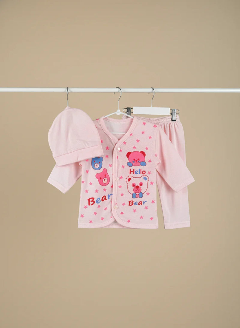 Baby 3-Piece Soft Fabric Set (0–6 Months)