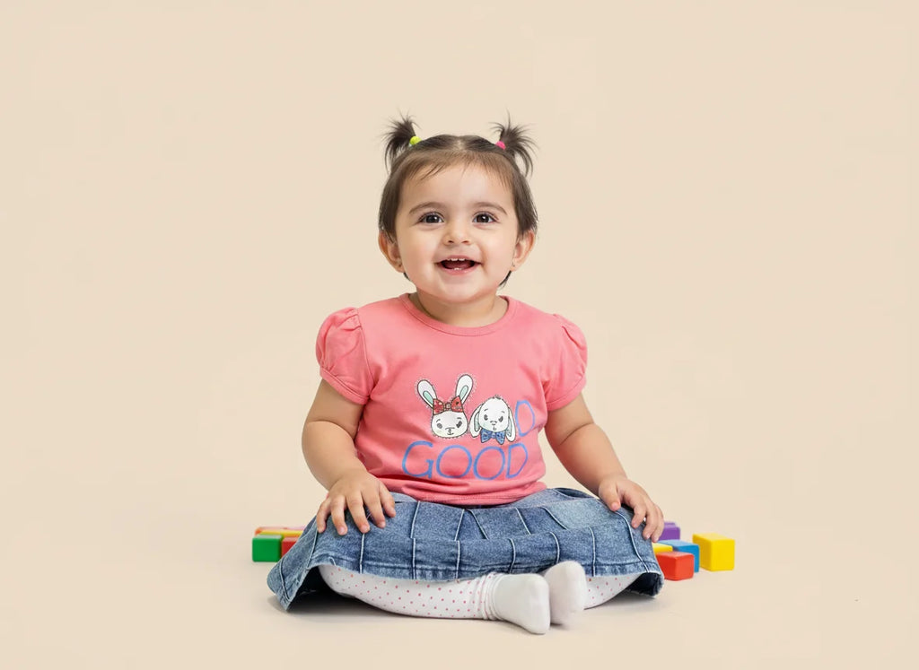 Baby Girls 3-Piece Skirt Set with Shirt & Tights