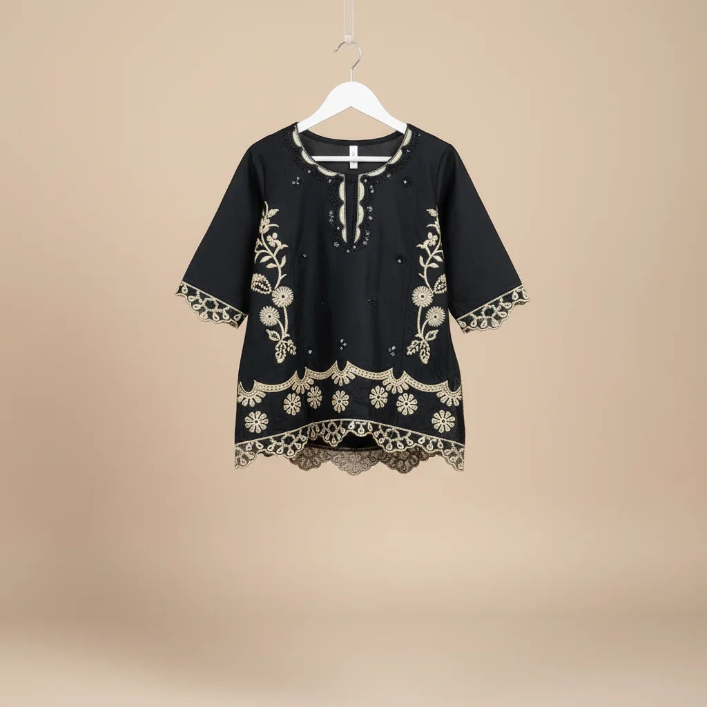 Black kurti Trouser Set 1-4 Year (Latest Collection) 2026