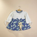 INFANT GIRLS FROCK WITH CUTE TEDDY BEAR