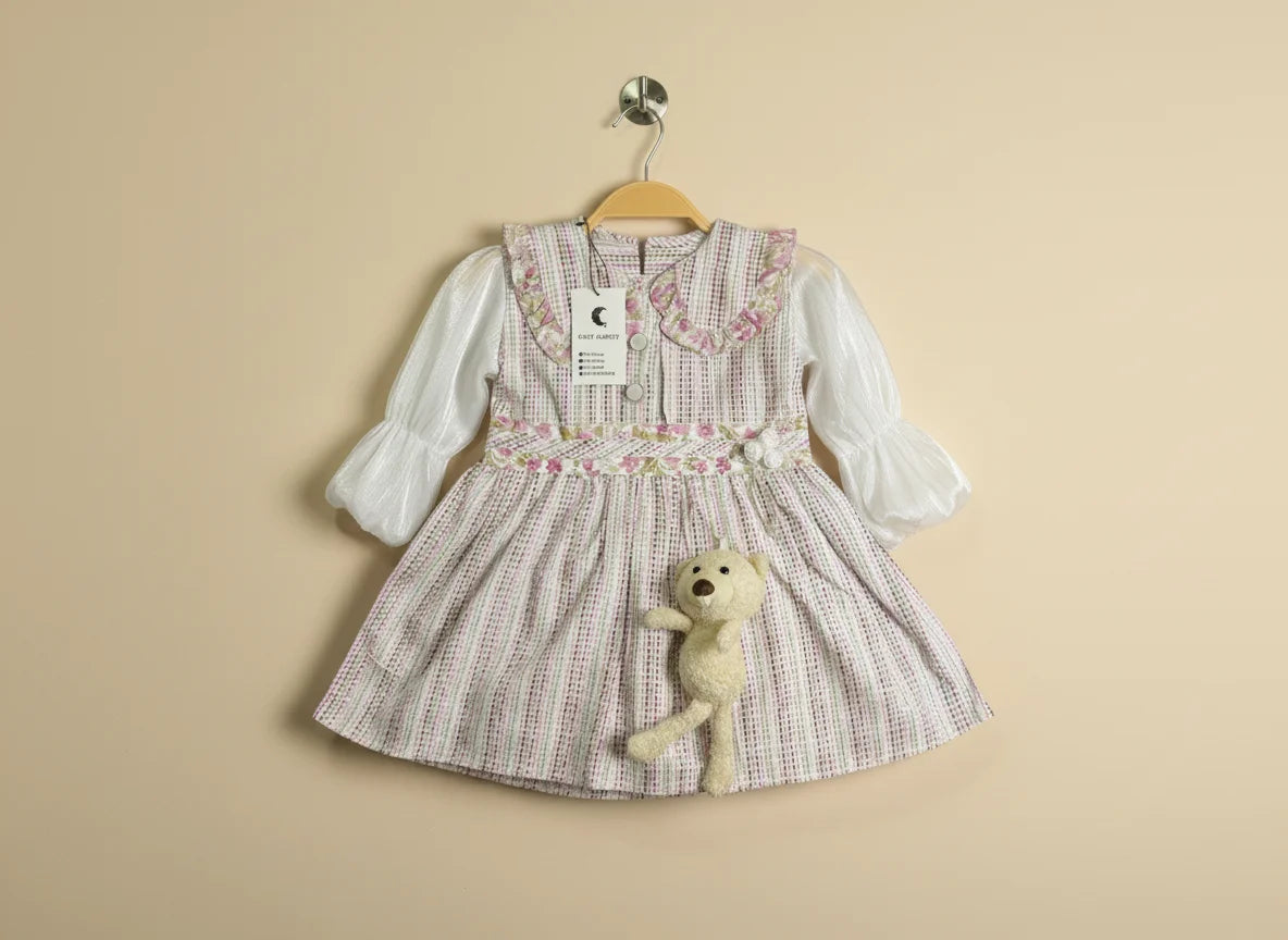 Turkish Frock With Teddy 1-4 Years Baby Girls