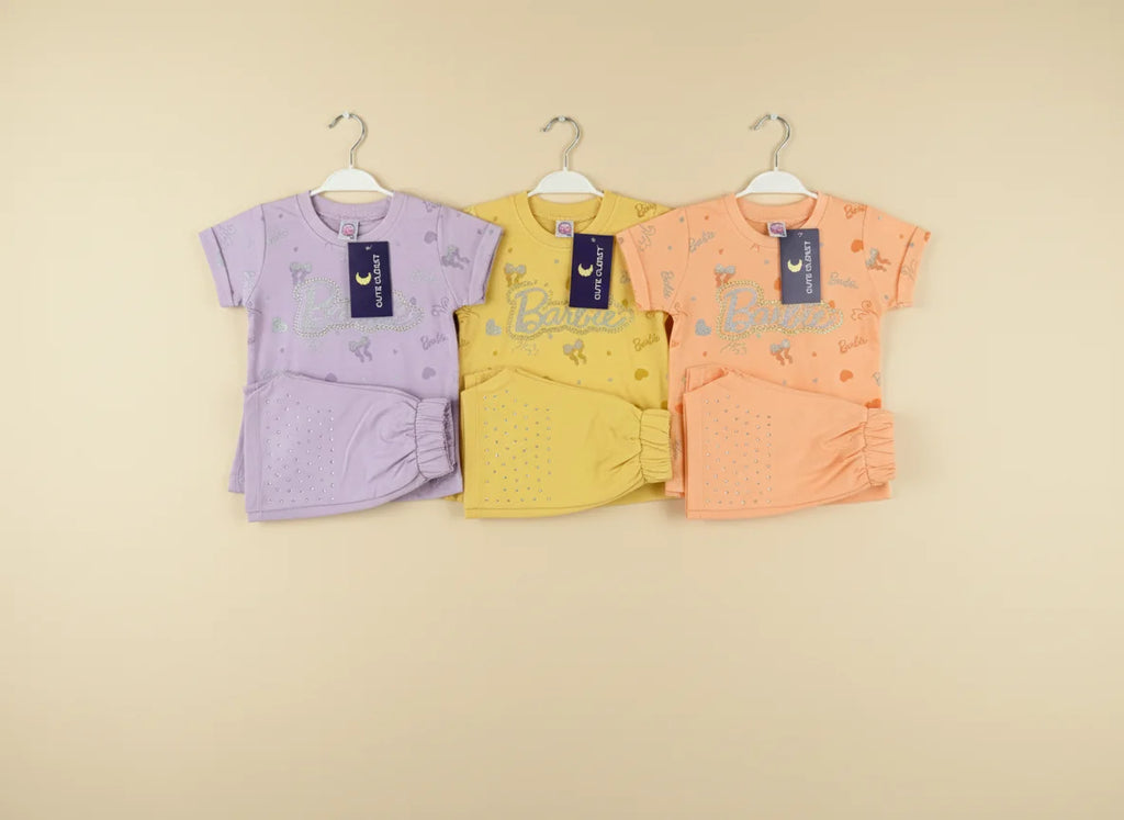 Barbie Printed Girls T-Shirt & Shorts Set