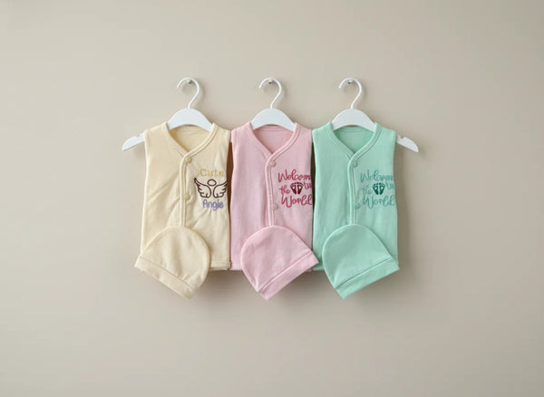 Welcome The To World Outfit - (Pack of 3) Newborn Baby Set