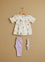 Baby Girl Frock with Matching Hair Band " 3 colours