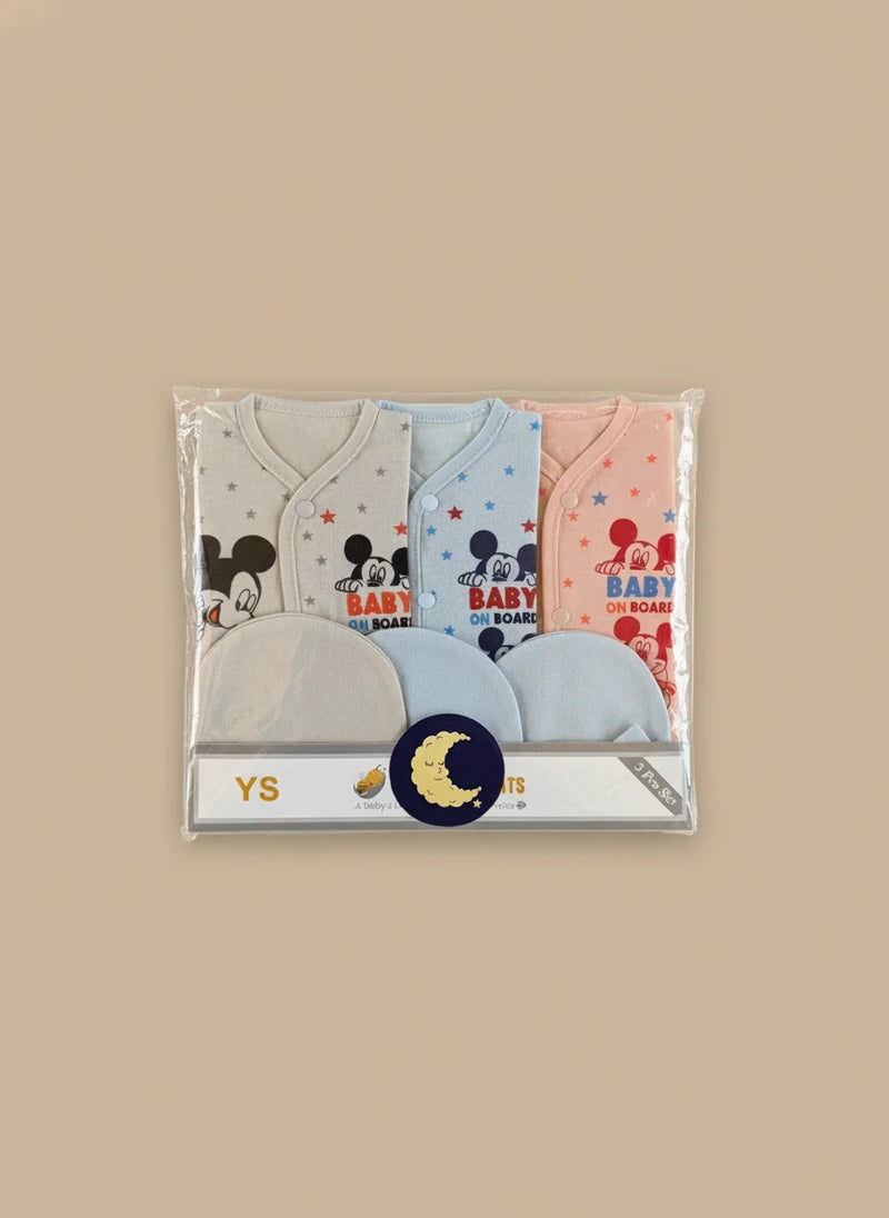 Baby 3-Piece Soft Fabric Set (0–6 Months)