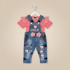 cute baby romper jeans style pink colour