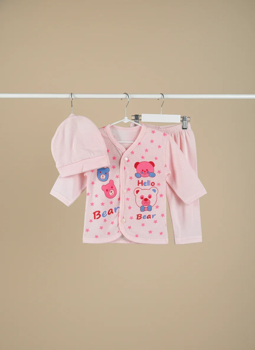 Baby 3-Piece Soft Fabric Set (0–6 Months)