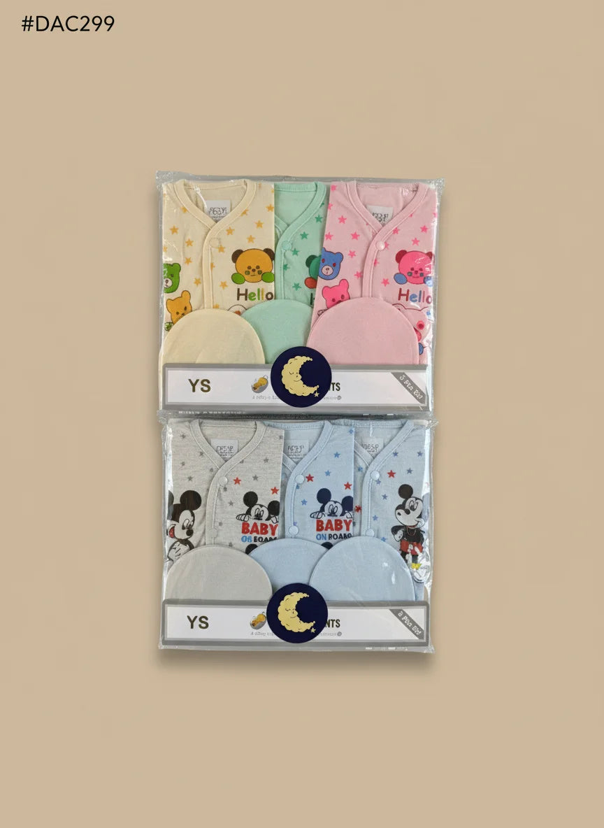 Baby 3-Piece Soft Fabric Set (0–6 Months)