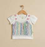 Adorable Infant Girls Denim Pant & T-Shirt Set
