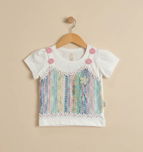 Adorable Infant Girls Denim Pant & T-Shirt Set