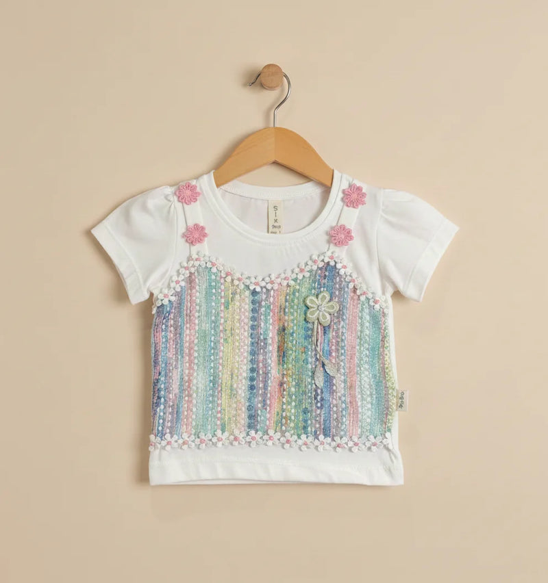 Adorable Infant Girls Denim Pant & T-Shirt Set